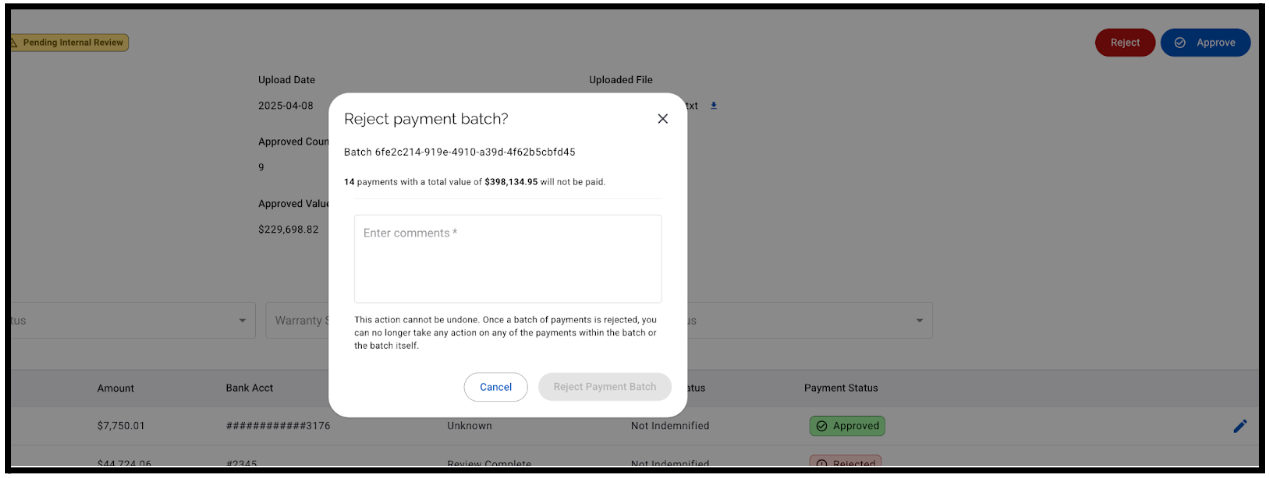 Payment Instruction File Tracker