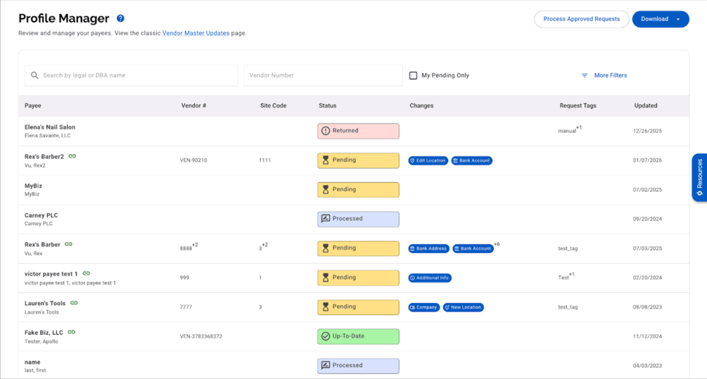 Profiled List Profiles List