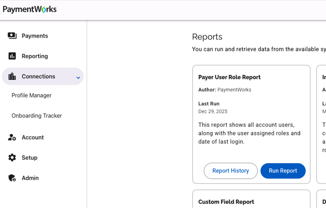 Payer_Profile Manager Menu