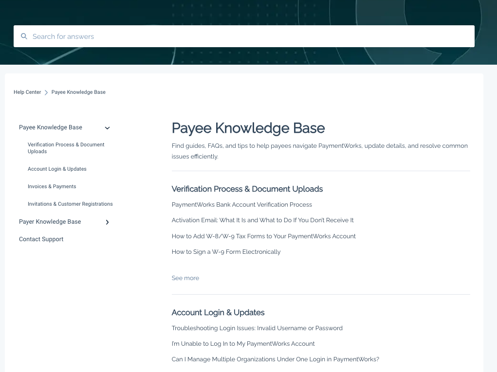 How to Use the PaymentWorks Knowledge Base